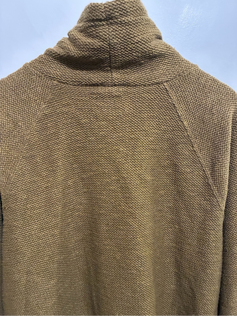 Aerie Knit Funnel Neck Hoodie Large Olive Chartreuse Green - Picture 6 of 10